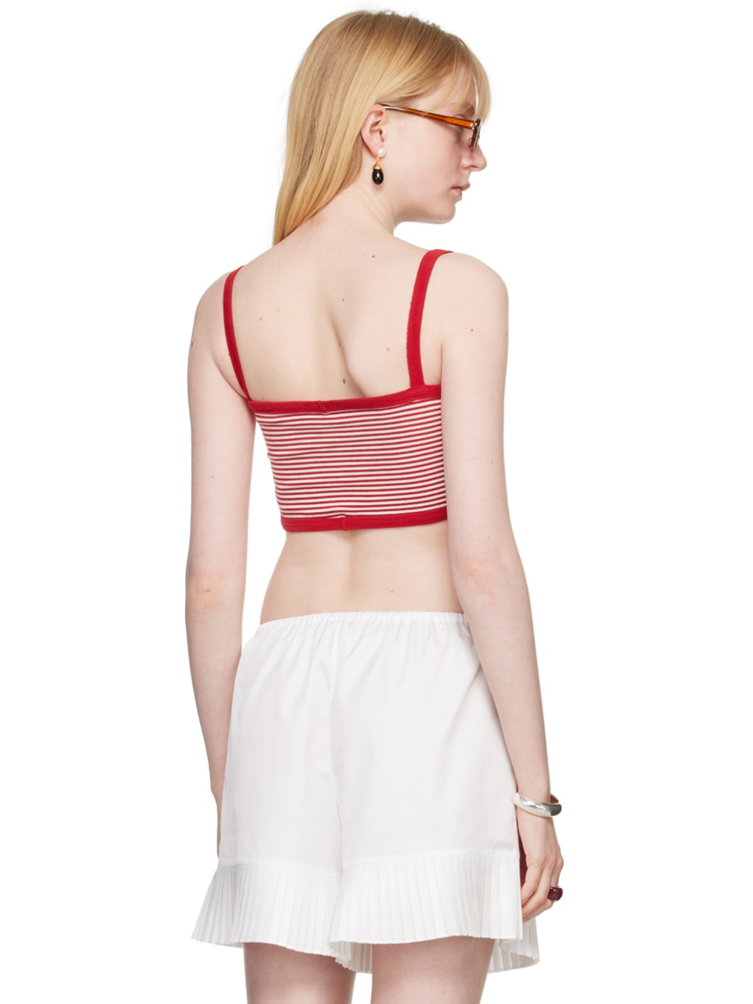 Red Revere Stripe Bra - 3