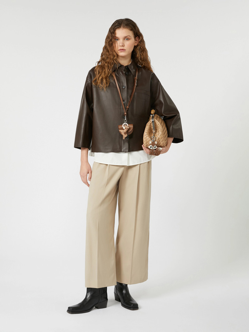 WEEKEND Max Mara Boxy-fit Nappa leather jacket - CHOCOLATE outlook