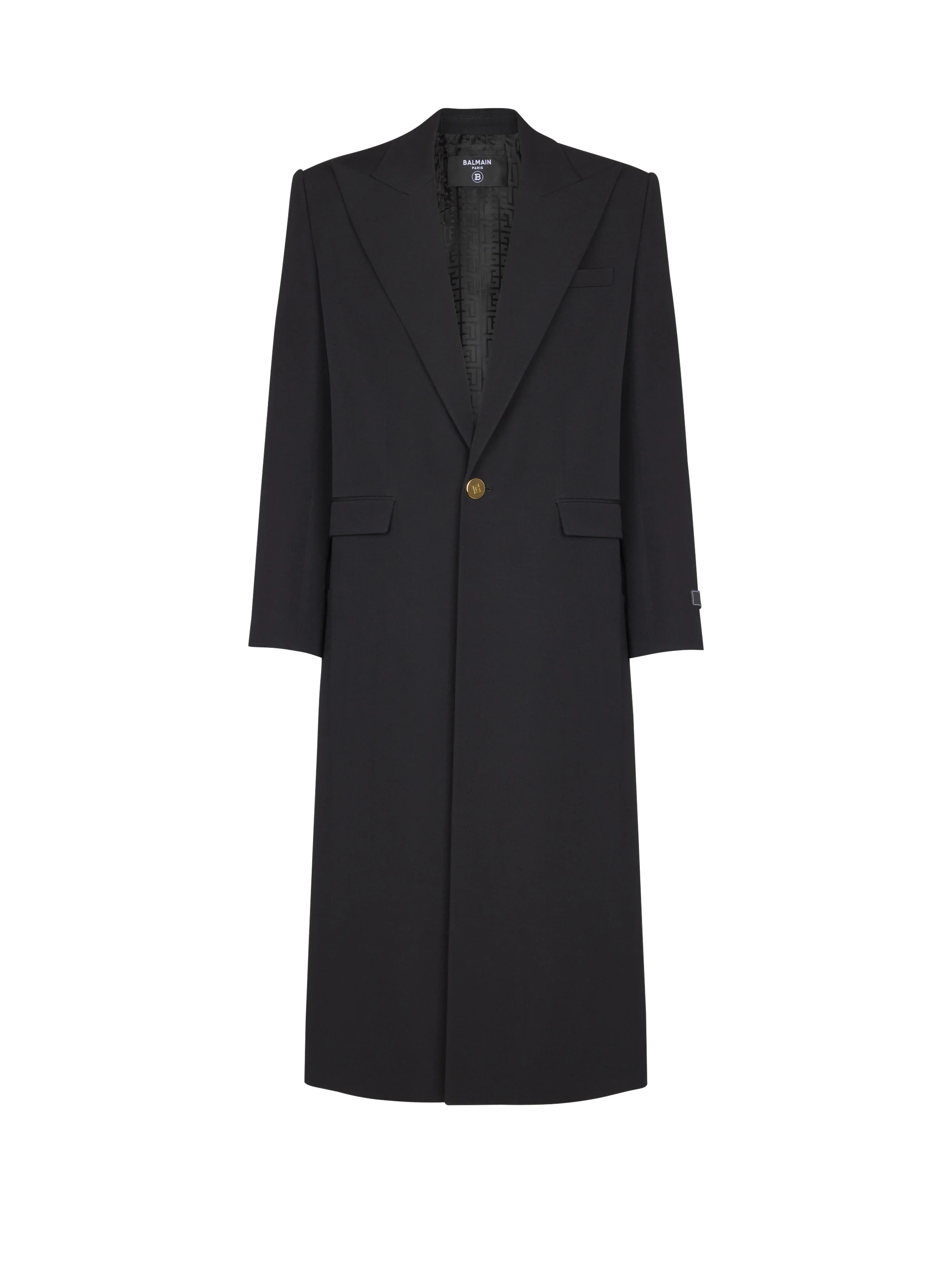 Long coat in grain de poudre wool - 1