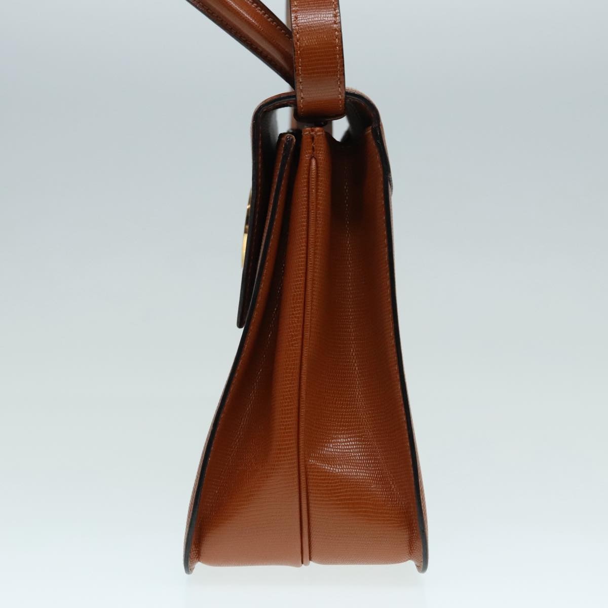 CELINE Hand Bag Leather Brown Gold - 3