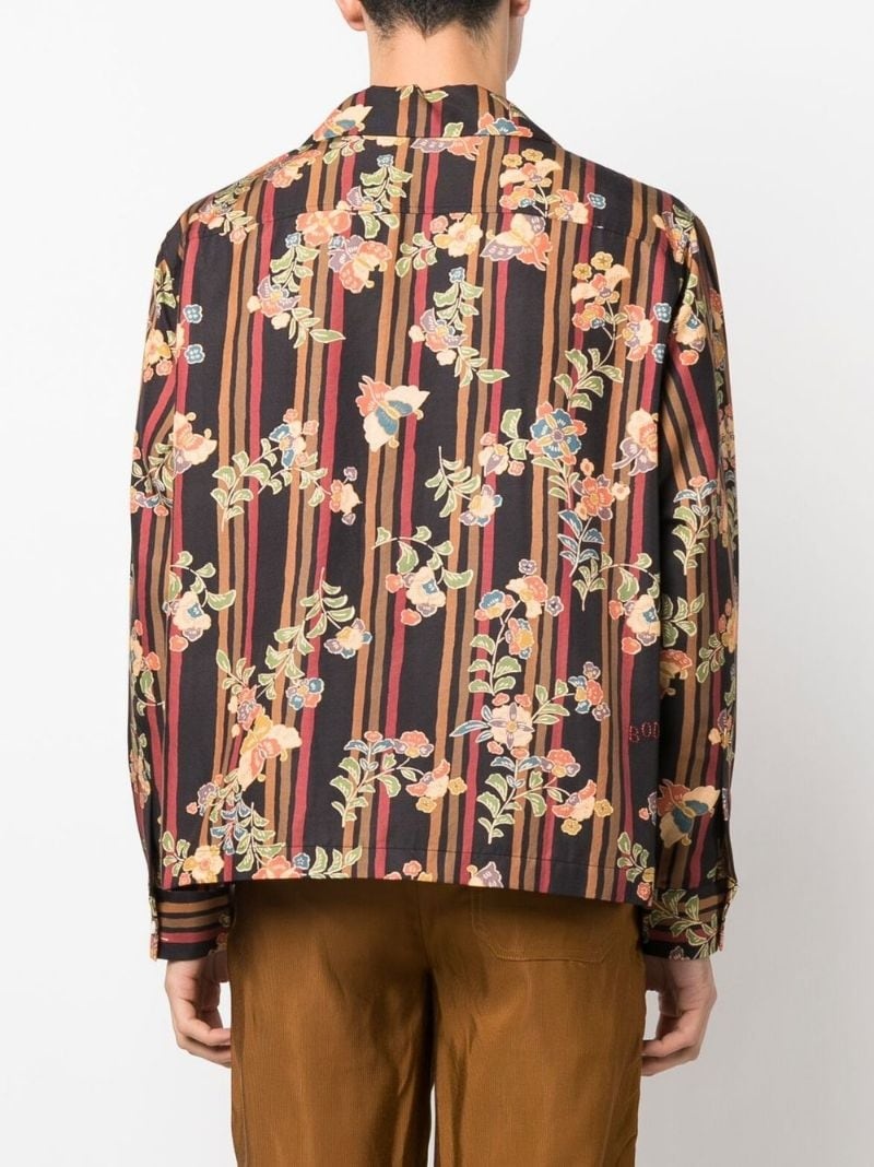 striped floral-print shirt - 4