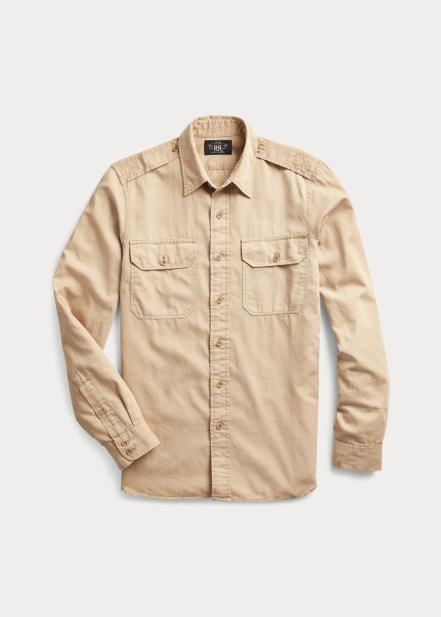 Slim Fit Garment-Dyed Twill Shirt - 1