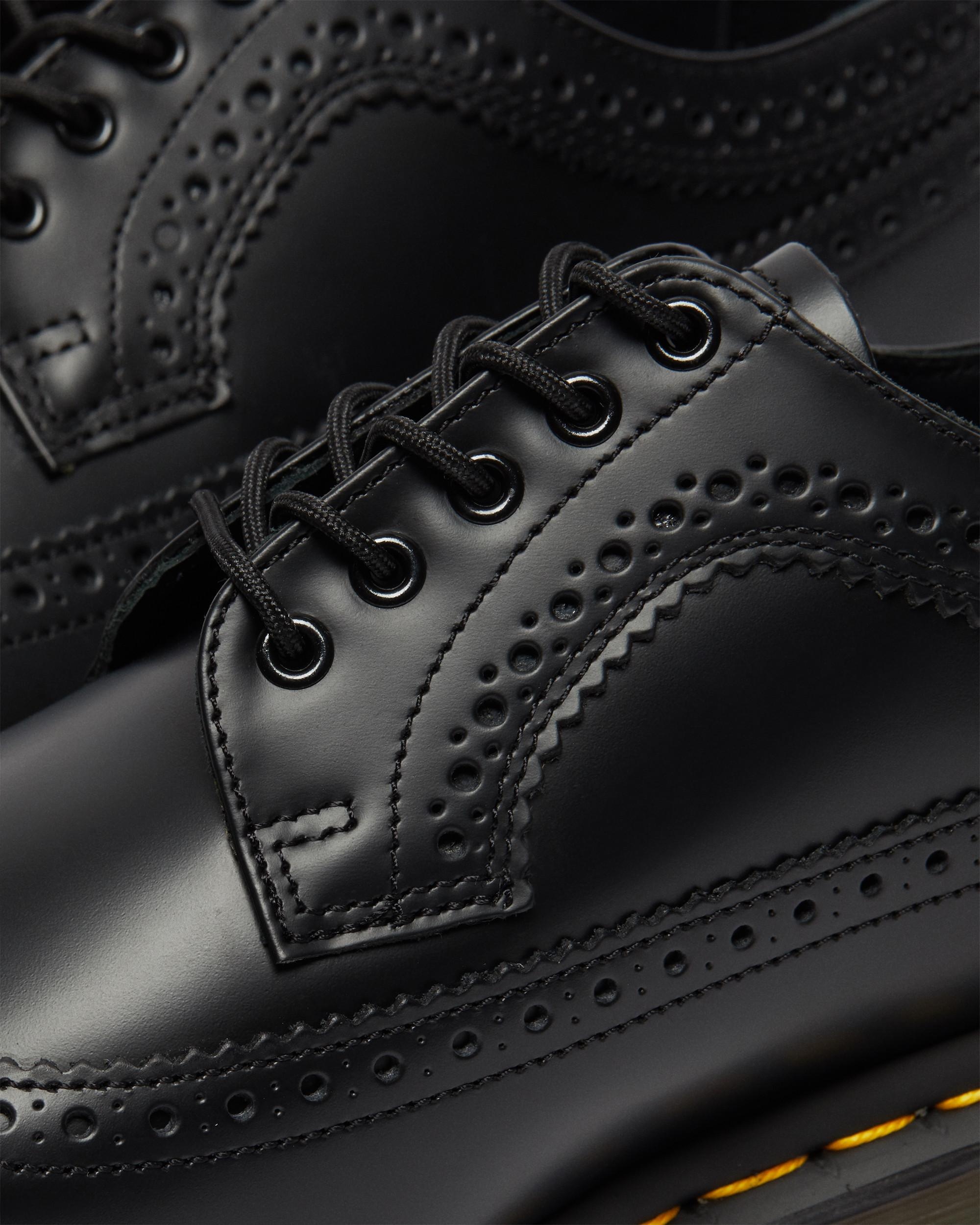 3989 Yellow Stitch Smooth Leather Brogue Shoes - 4