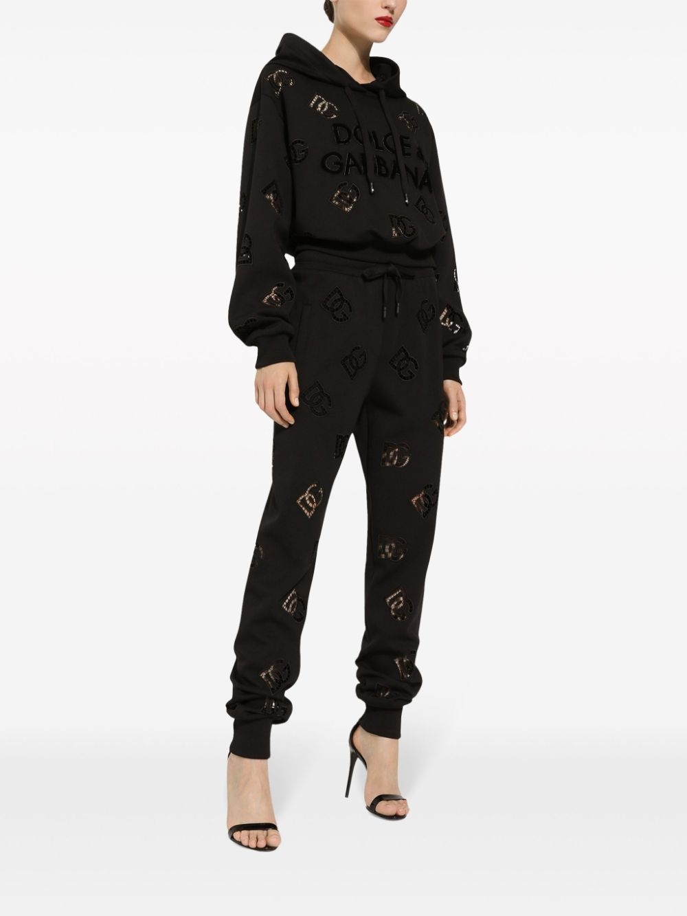 logo-embroidered drawstring-waistband track pants - 2