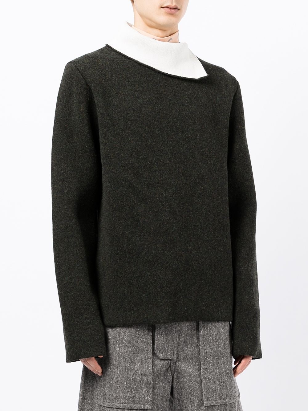 contrasting-collar jumper - 3