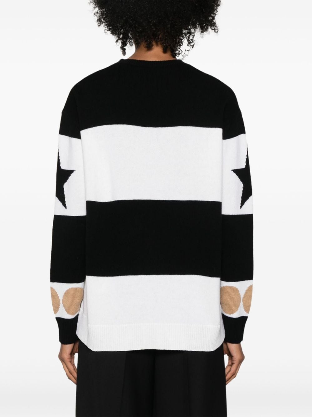 flocked-motif knitted jumper - 4