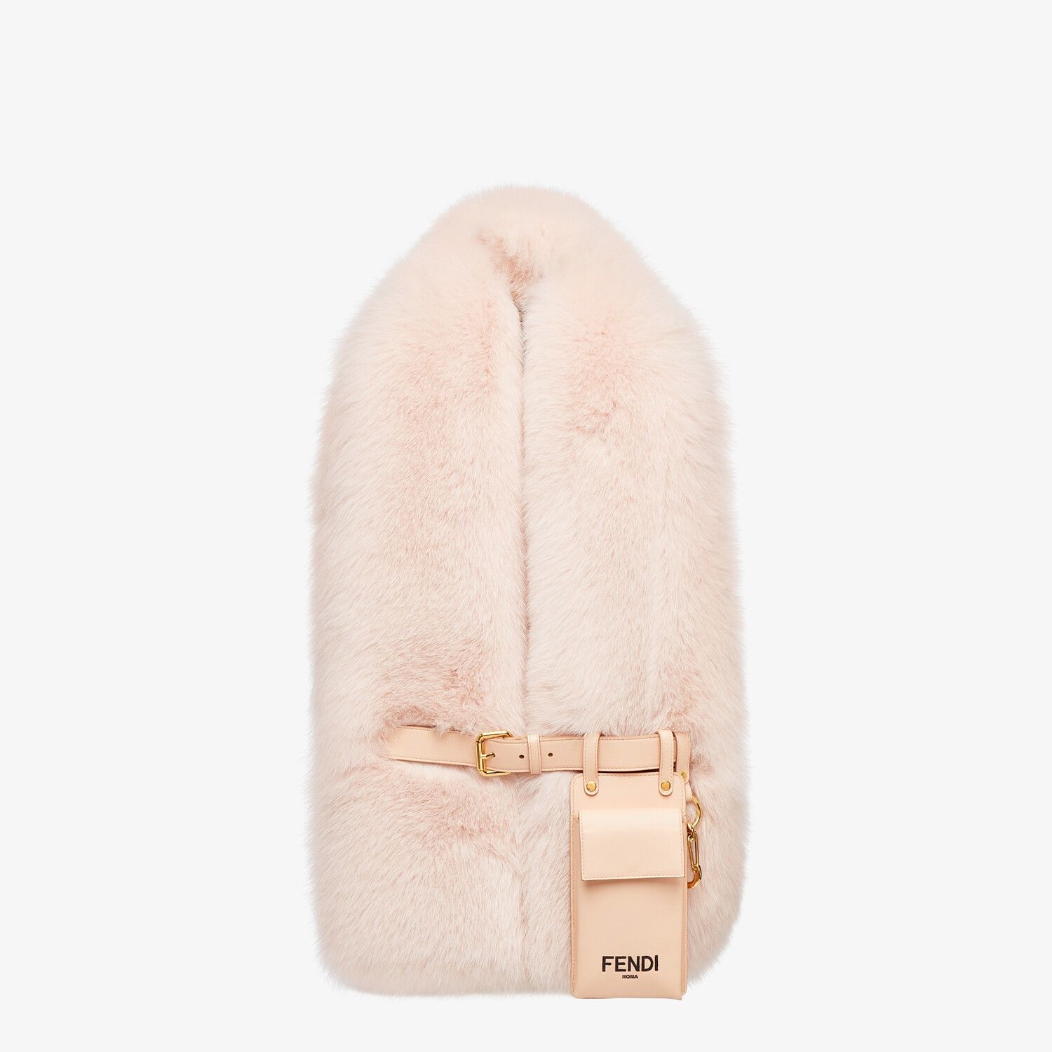 Pink fox fur stole - 1