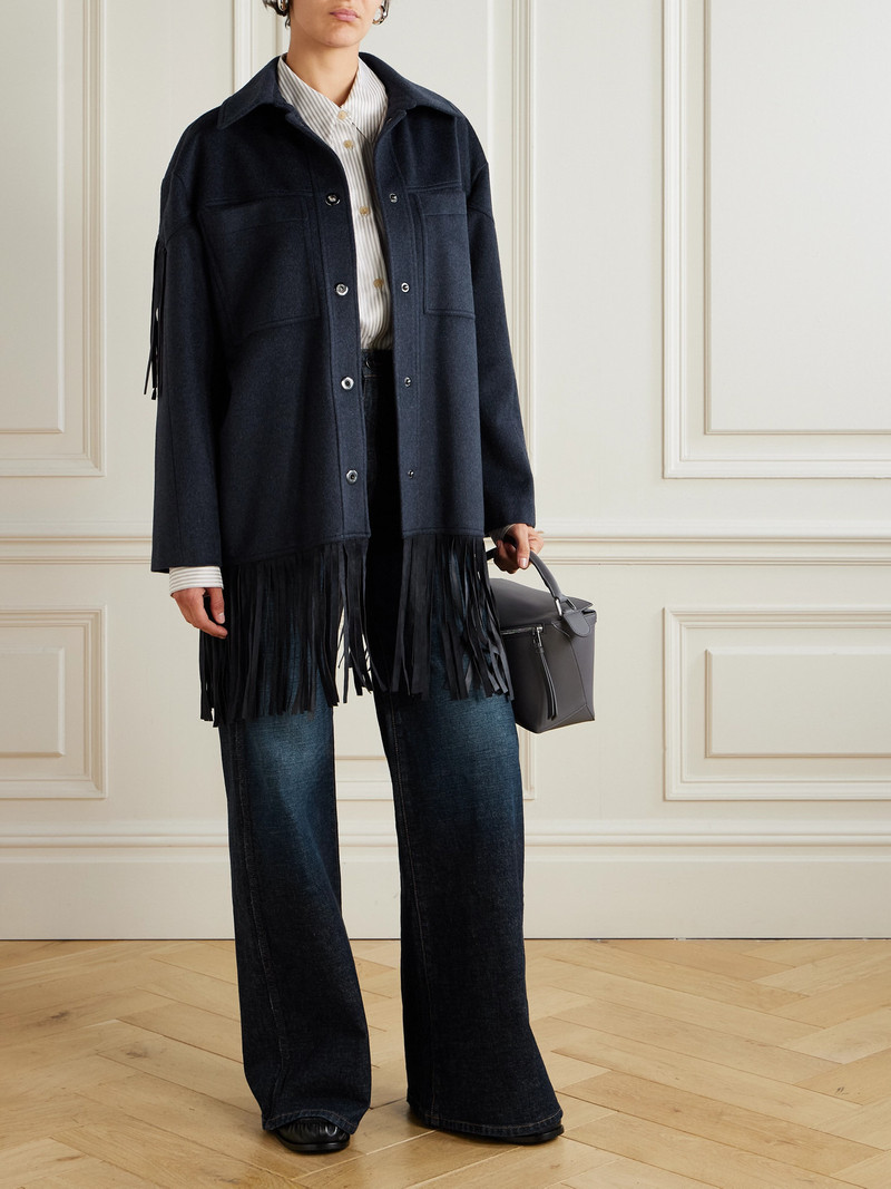 TWP Midnight Cowboy Fringed Suede-trimmed Cashmere Jacket outlook