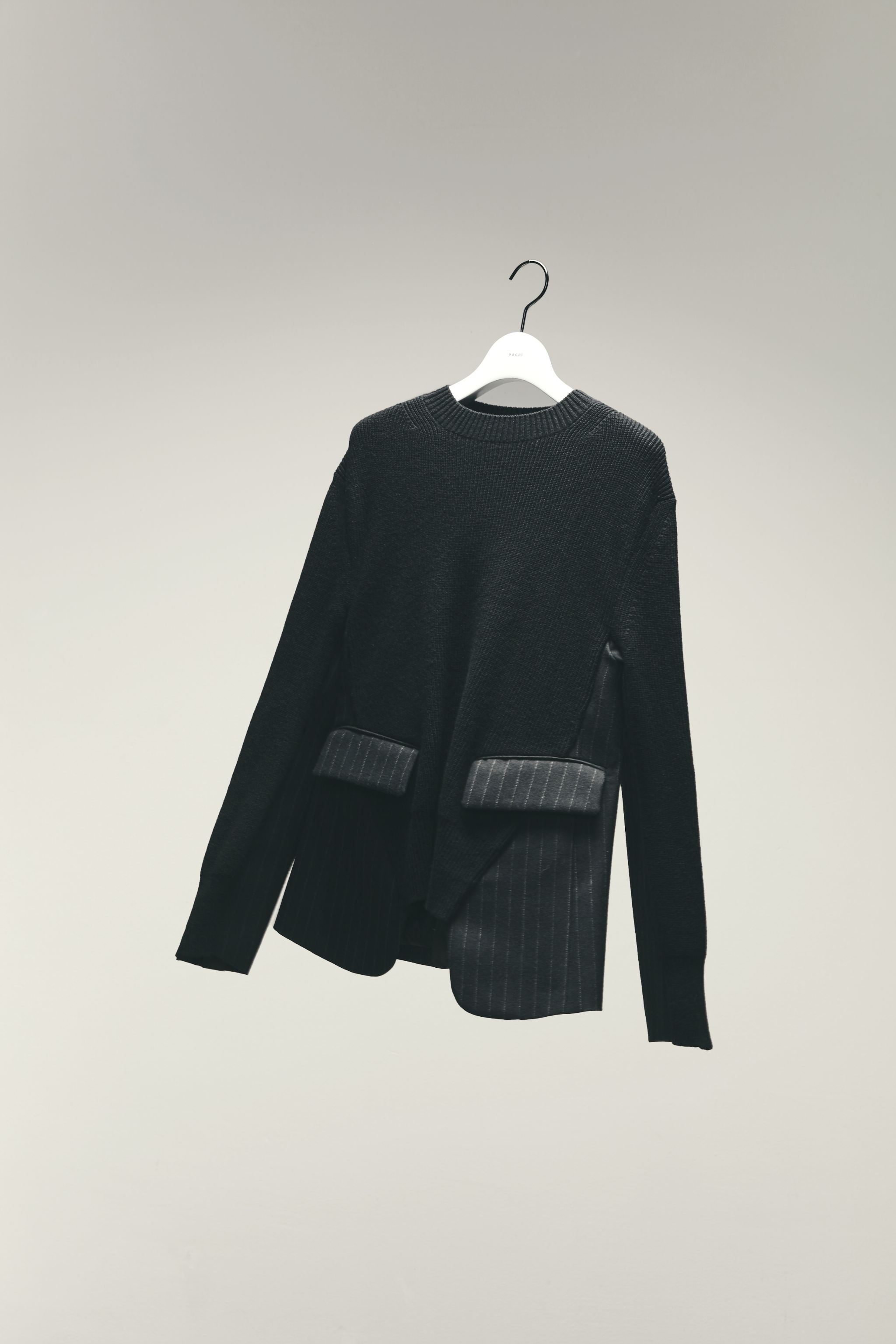 Chalk Stripe x Knit Pullover - 2