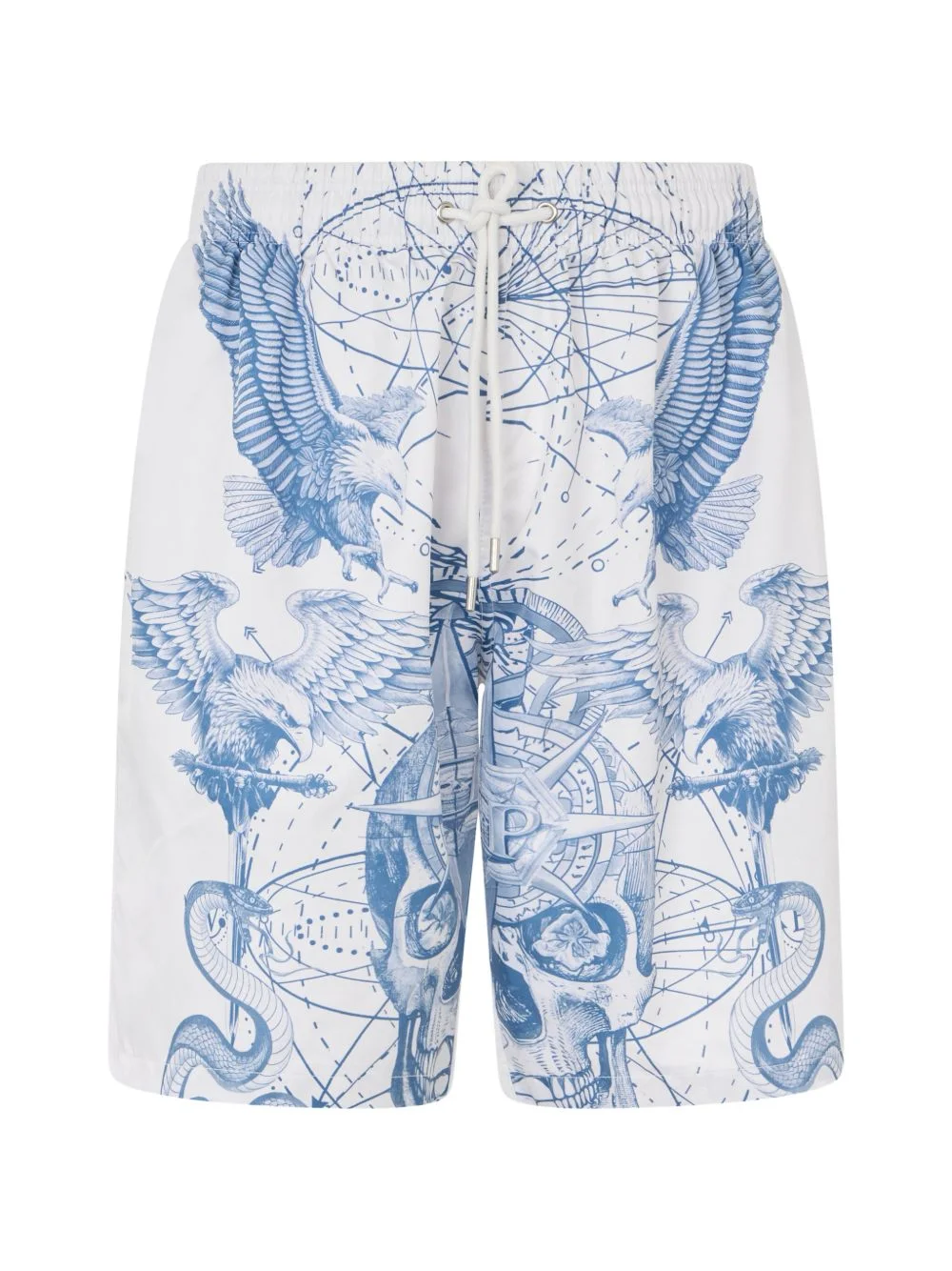 eagle skull-print shorts - 1