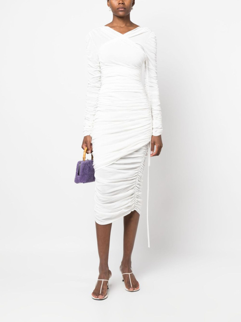 KHAITE The Arabella ruched midi dress outlook