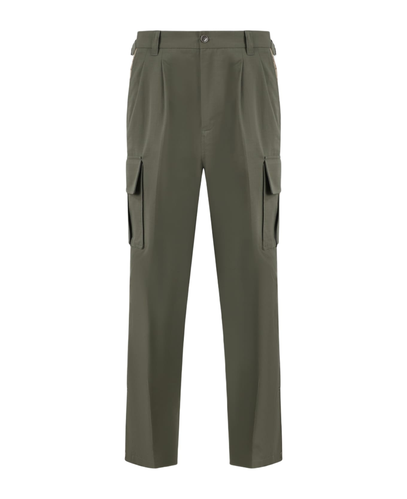 Green 'cargo' Pants With Branded Details In Supreme Fabric In Cotton Man - 1