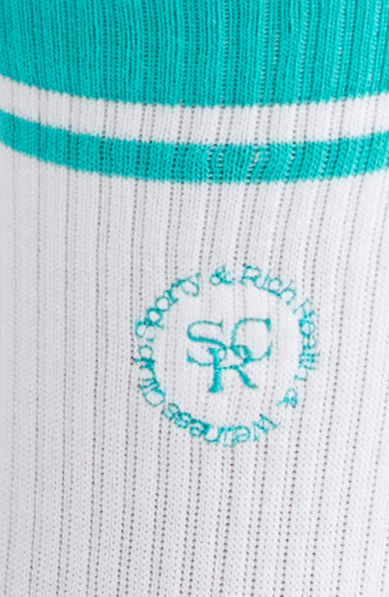 Sporty & Rich SRC Embroidered Crew Socks in White/Spring Green at Nordstrom - 2