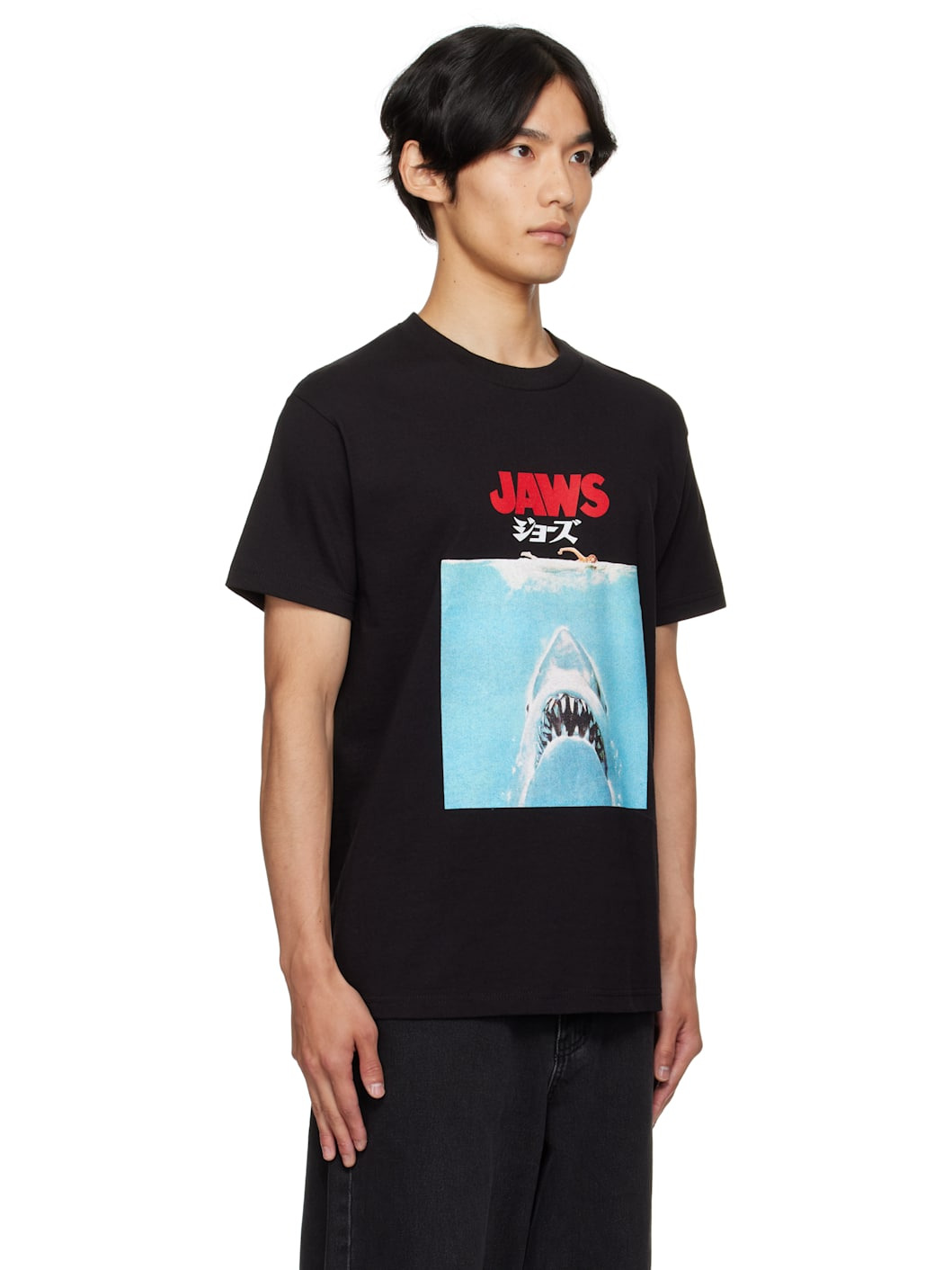 Black 'Jaws' Crew Neck T-shirt - 2