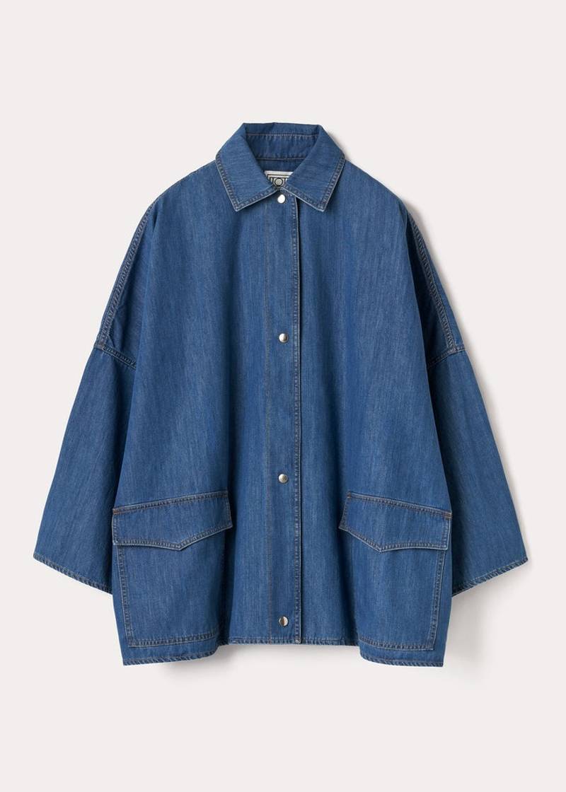 Totême Denim overshirt jacket soft blue | REVERSIBLE
