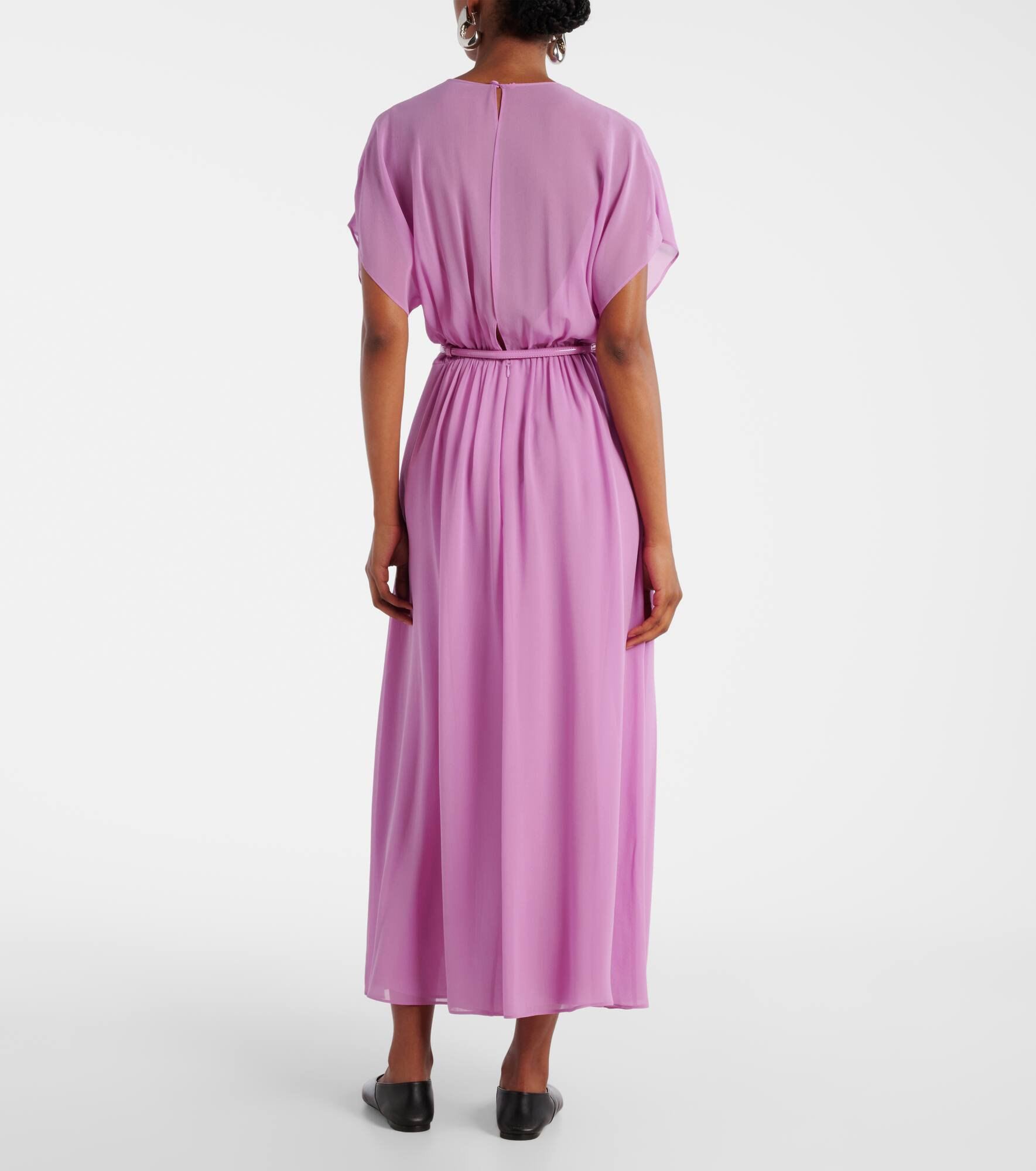 Pineta silk georgette maxi dress - 3