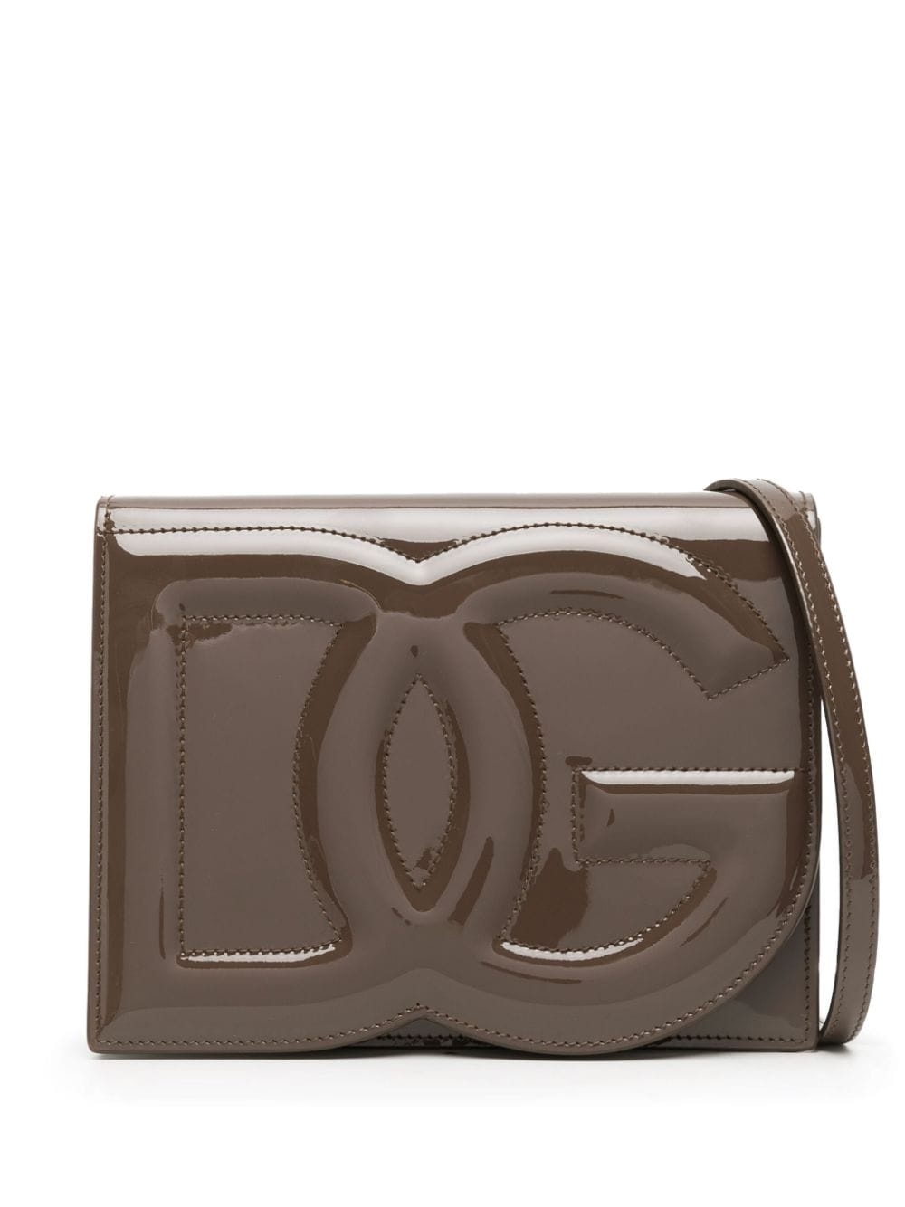 DG Logo patent leather crossbody bag - 1