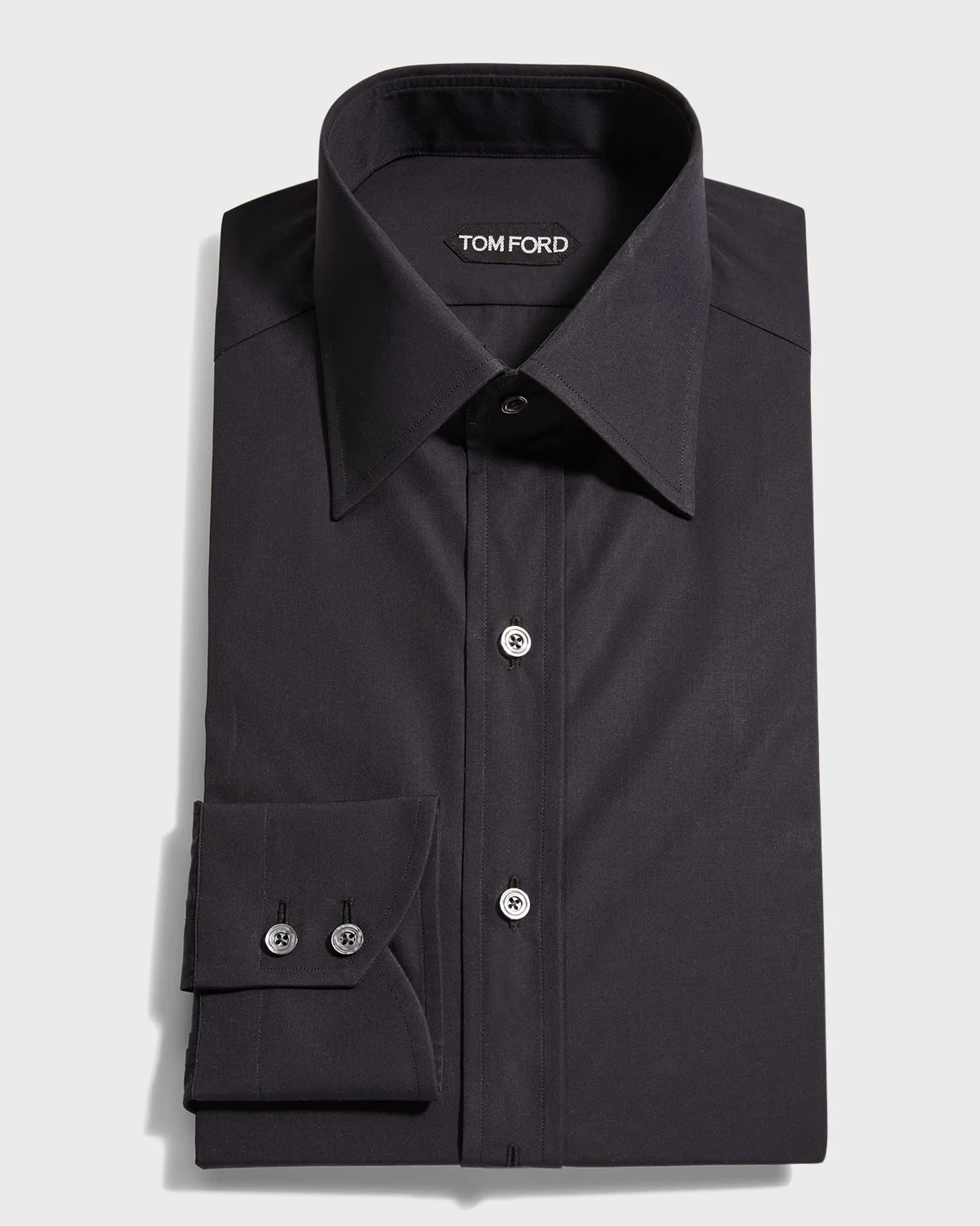 Men's Solid Cotton Dress Shirt - 1