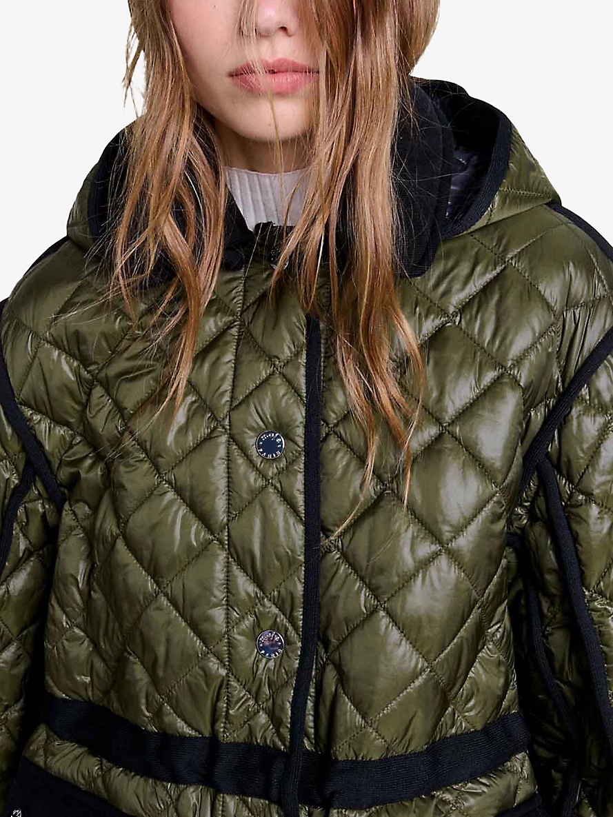 Patch-pocket removable-hooded quilted shell coat - 6