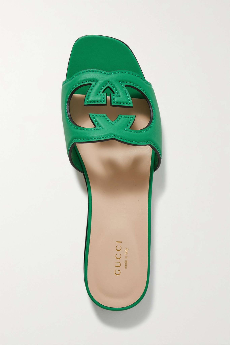 Cutout leather slides - 1