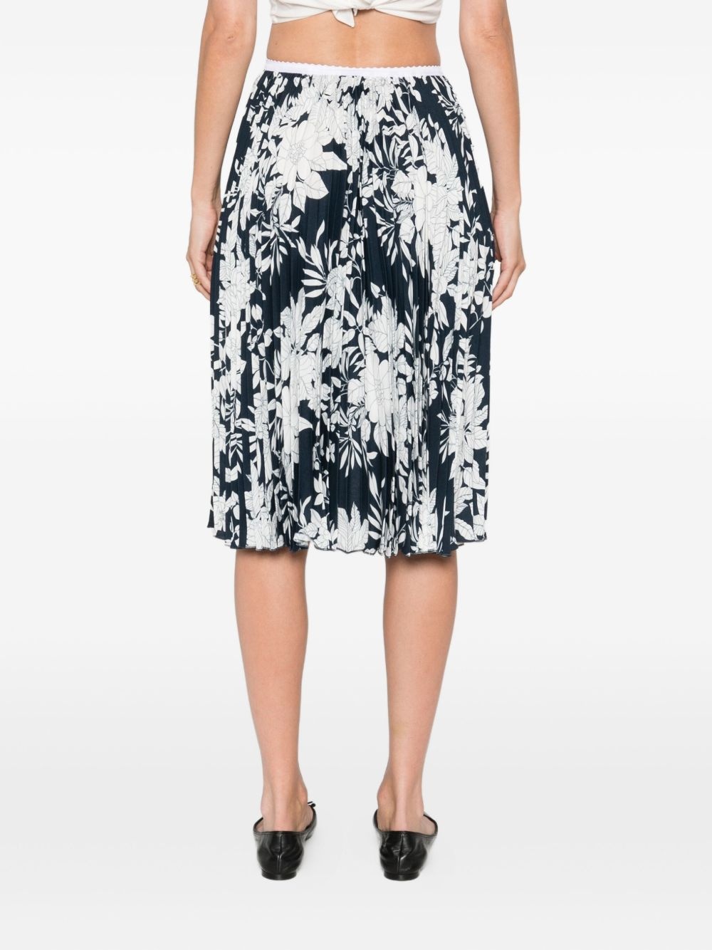 pleated floral-print midi skirt - 4