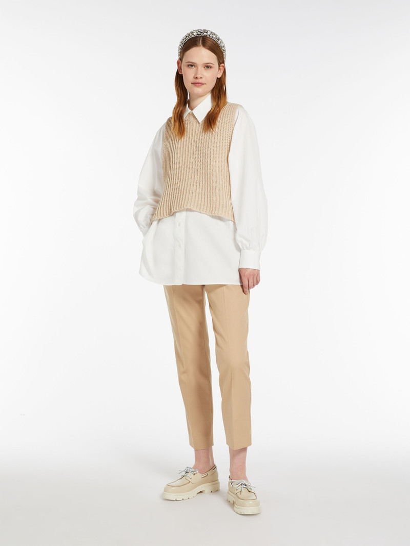 Max Mara VITE Stretch cotton cigarette trousers outlook