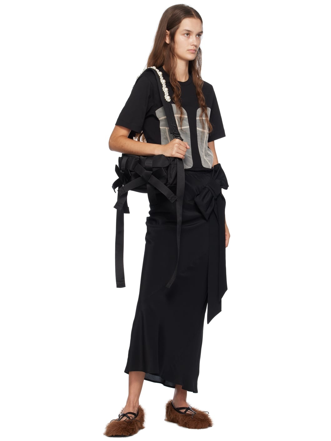 Black & Beige Paneled Bust T-Shirt - 5