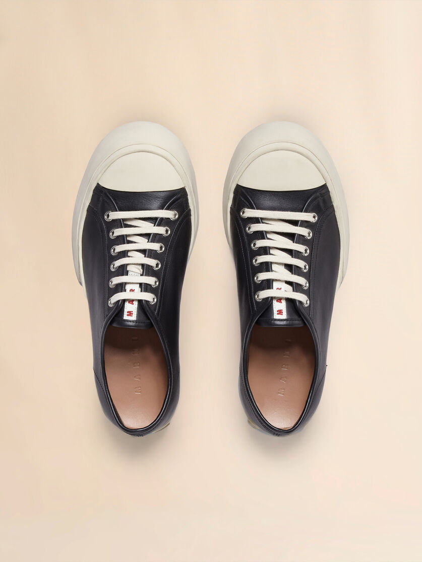 BLACK NAPPA LEATHER PABLO LACE-UP SNEAKER - 4