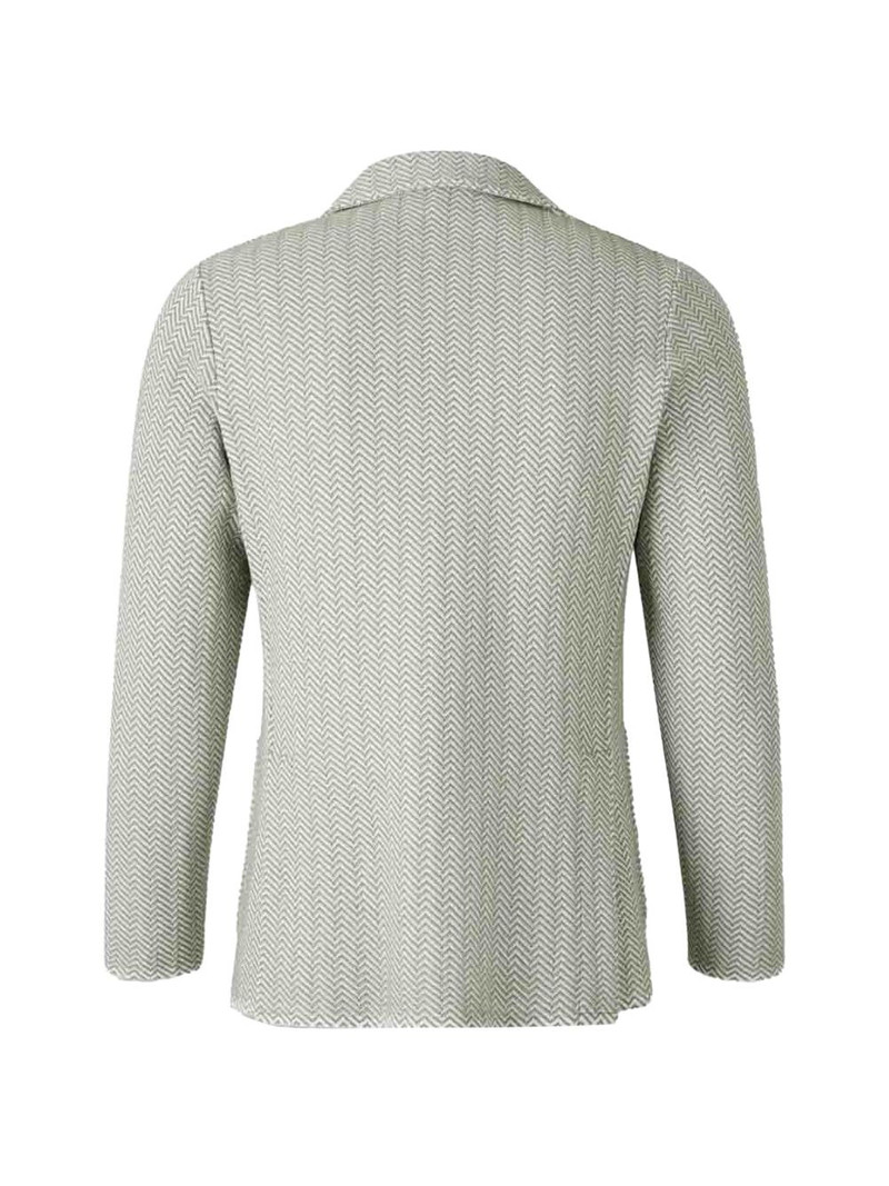 LARDINI herringbone single-breasted blazer outlook