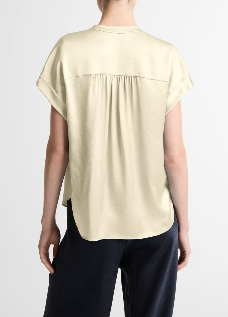 Vince Silk Gathered Cap-Sleeve Blouse outlook