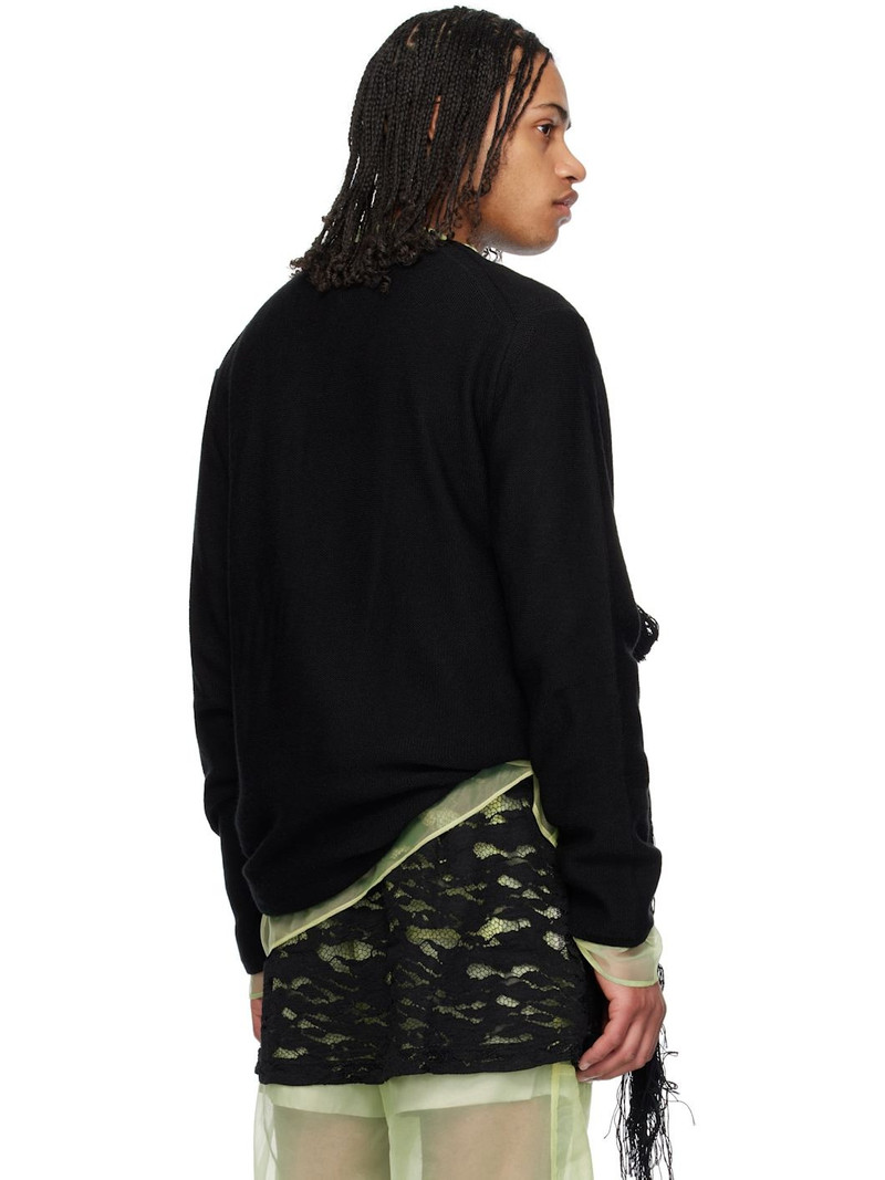 Black Worsted Wool Sweater 3