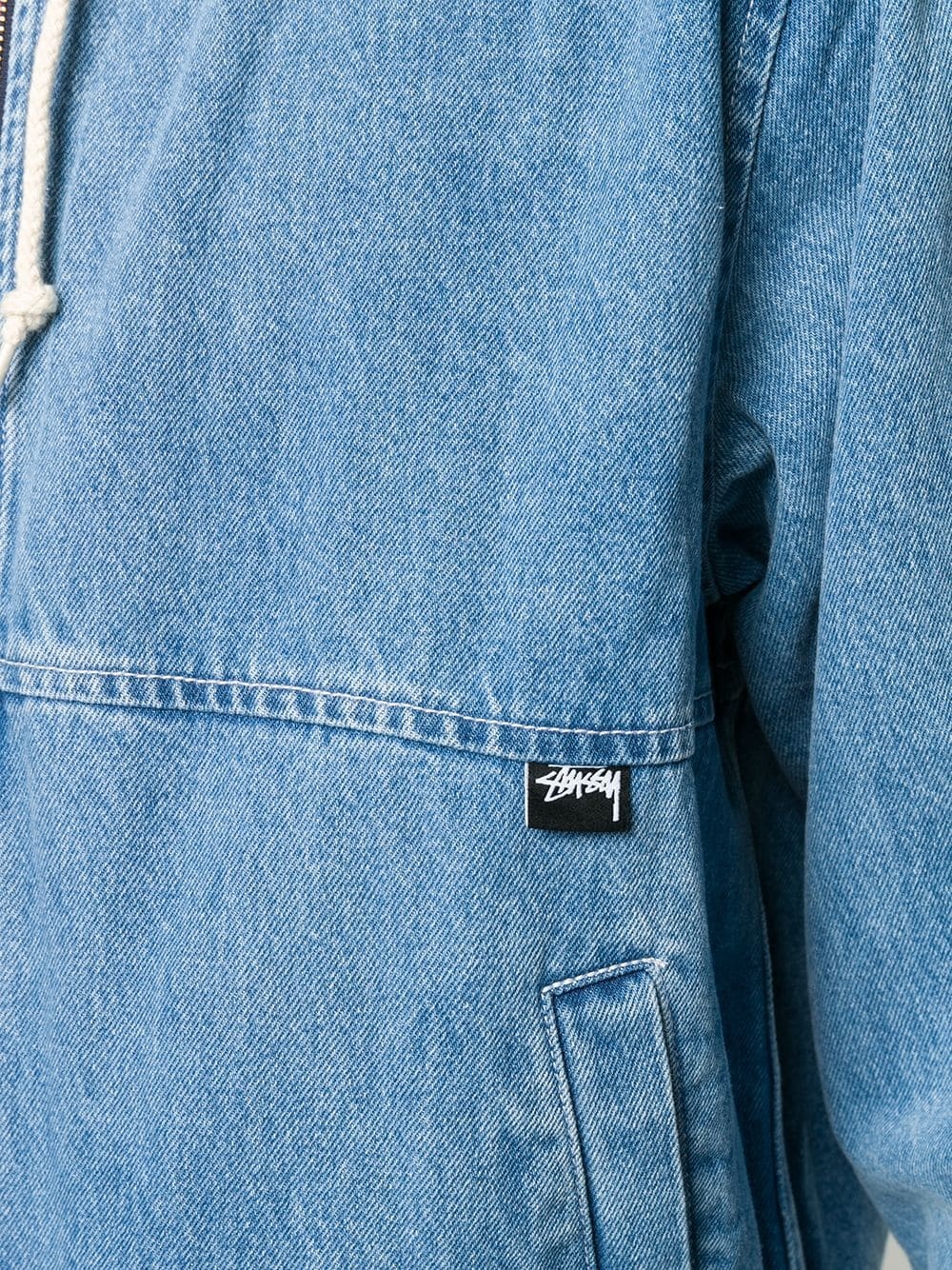 hooded denim bomber jacket - 5