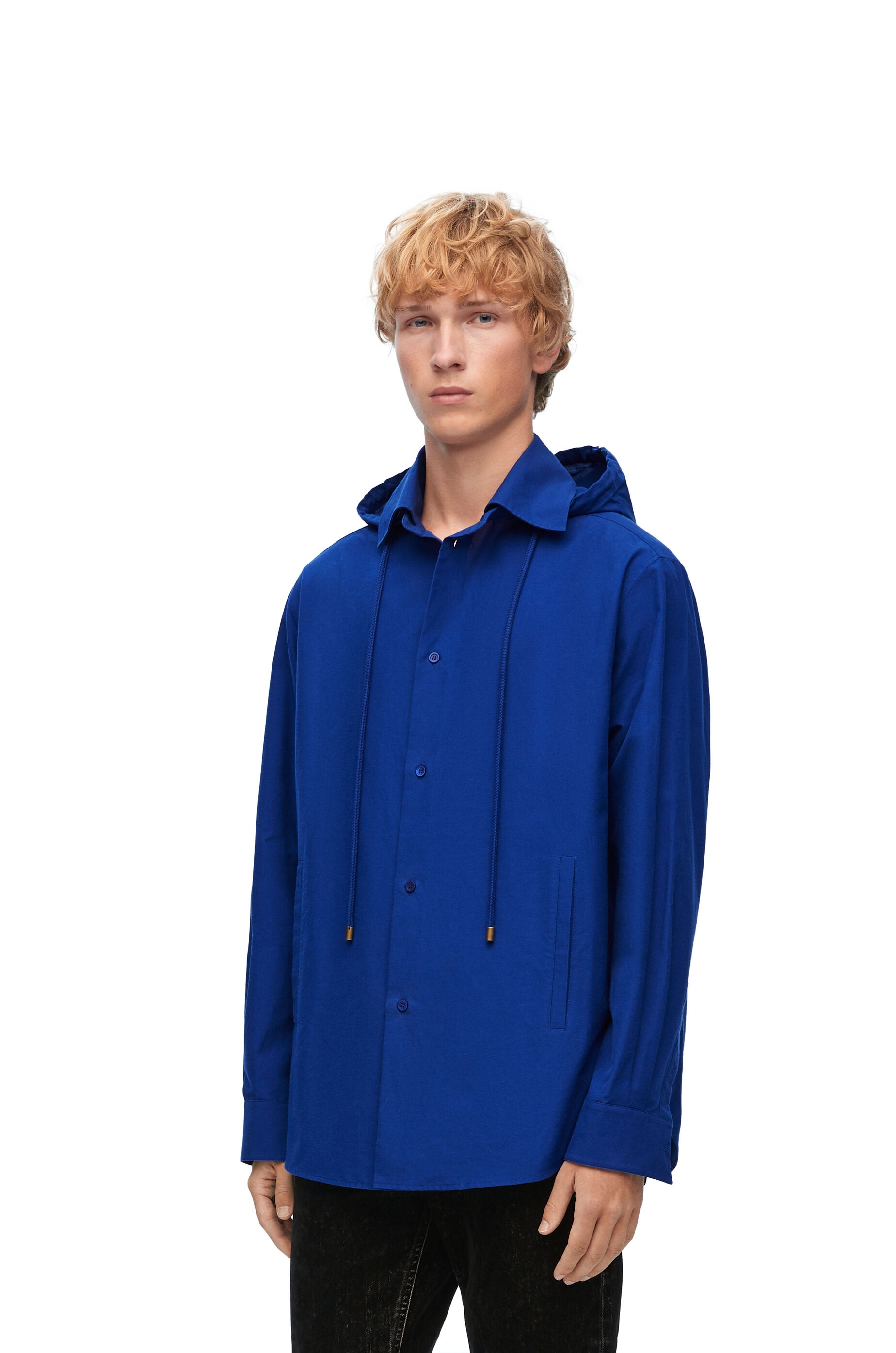 Hooded overshirt in cotton - 3