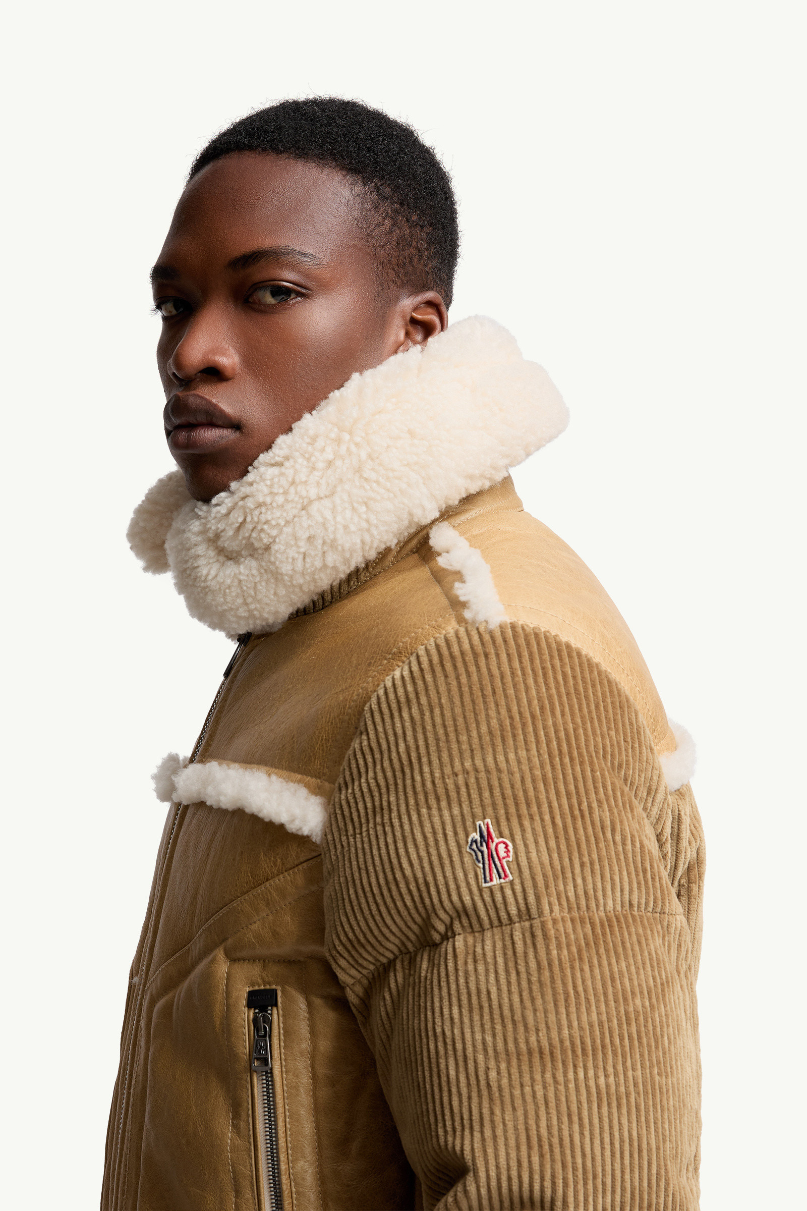 Argens Leather & Shearling Short Down Jacket - 4