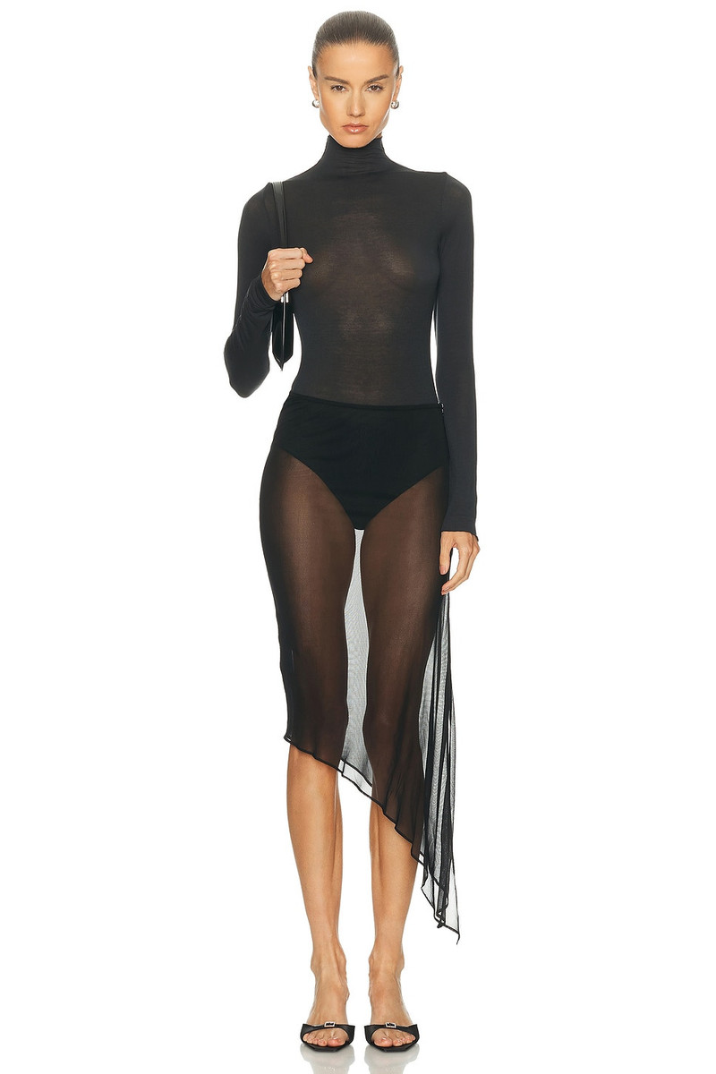 SKIMS Sheer Cashmere Long Sleeve Turtleneck Bodysuit outlook