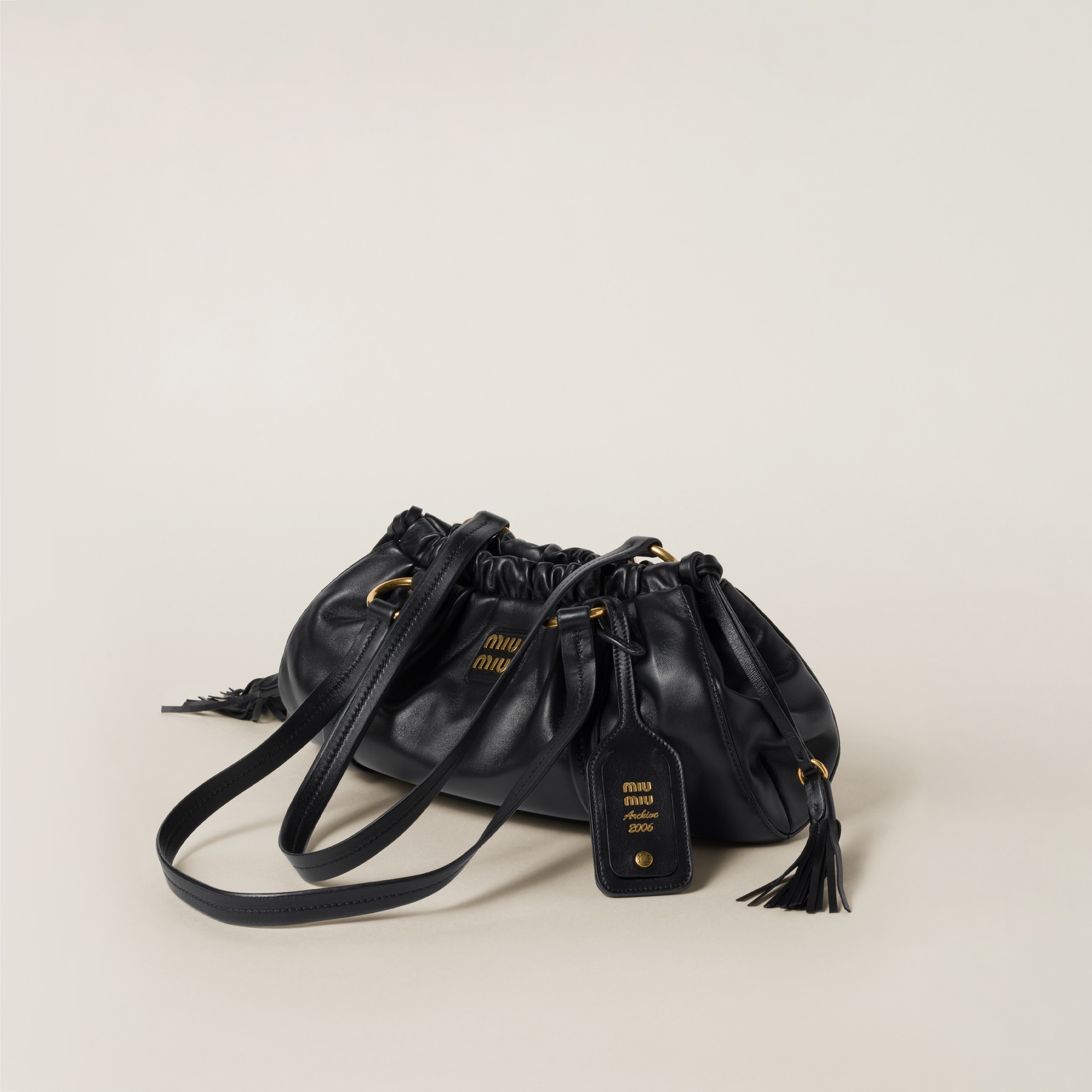Black Joie Nappa Leather Bag | Miu Miu