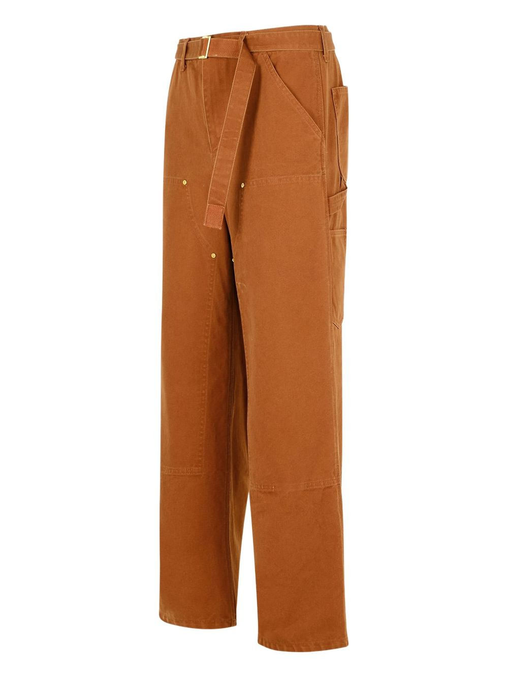 double ring-buckle regular & straight-leg trousers - 3