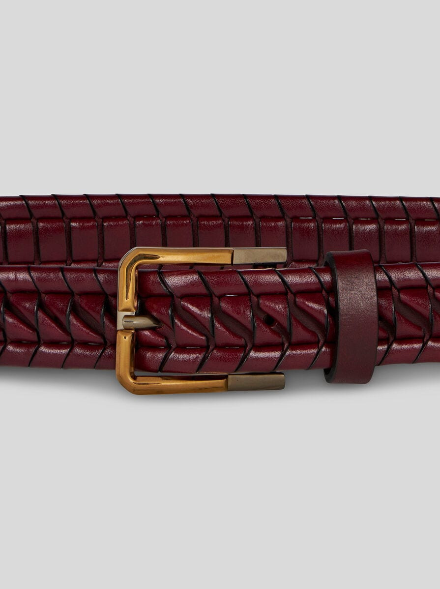 WOVEN LEATHER BELT - 2