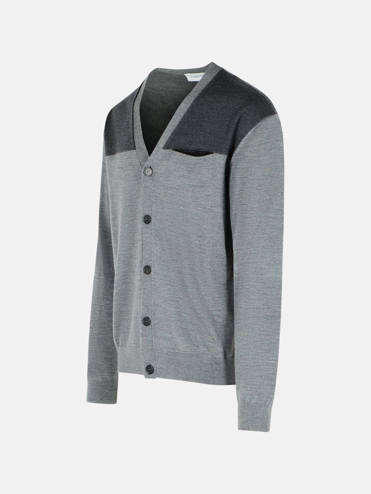 GREY WOOL CARDIGAN - 2