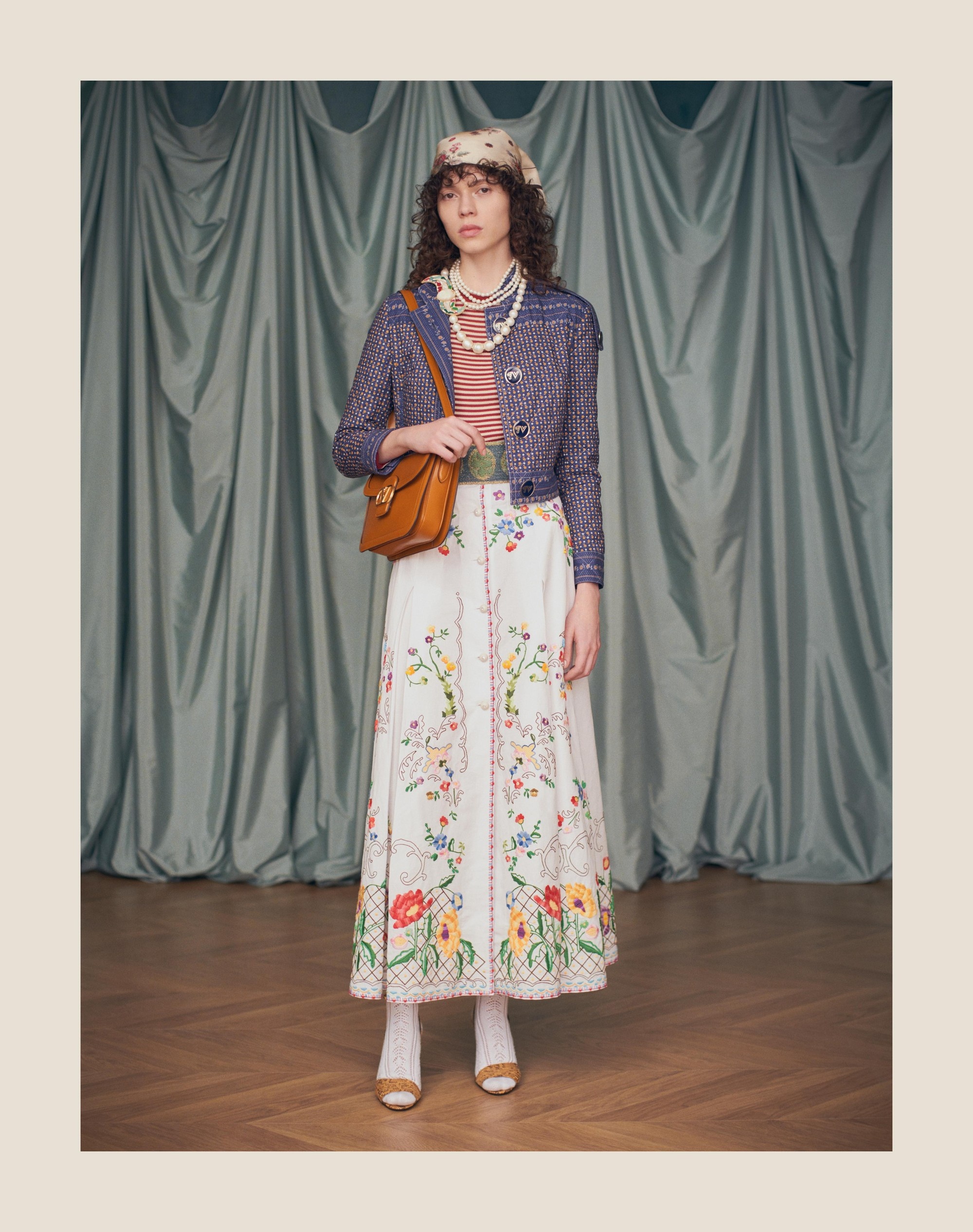 スカート Valentino Cotton Midi Skirt 19949680_58557320_600.jpg