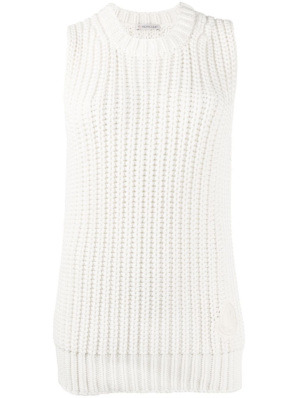 ribbed crew neck knitted vest - 1