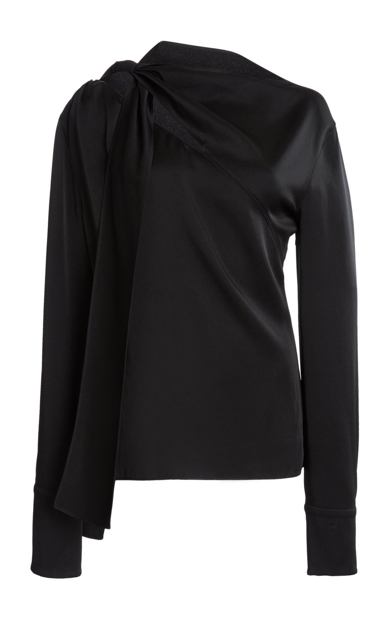 Bow Draped Top black - 1