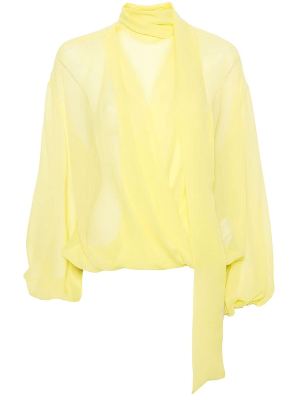 chiffon-crepe silk blouse - 1
