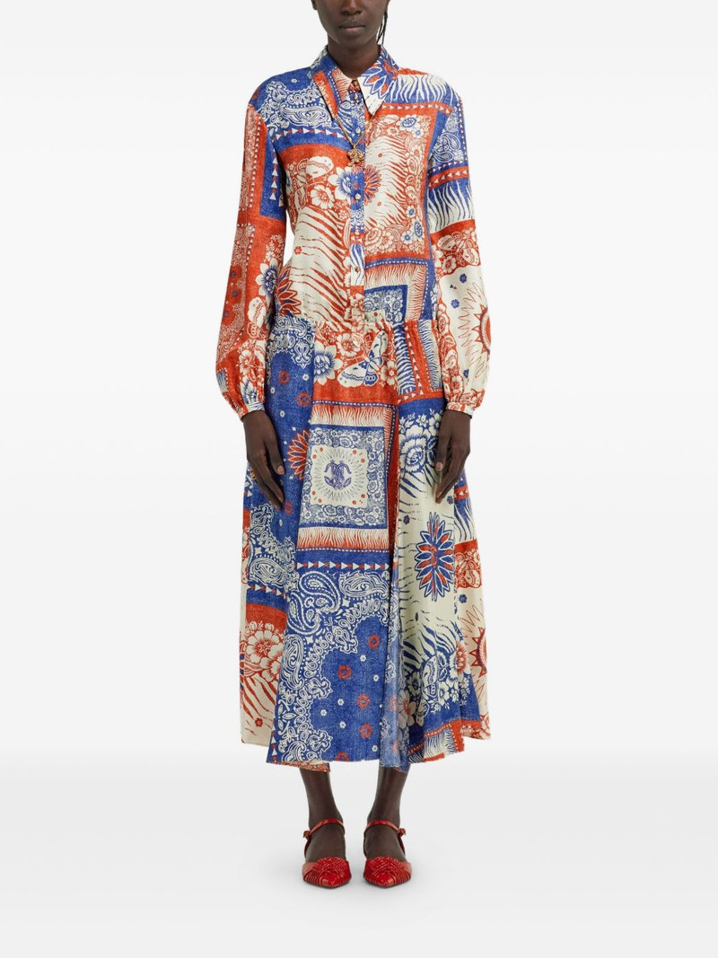 Roberto Cavalli patchwork paisley-pattern silk dress outlook