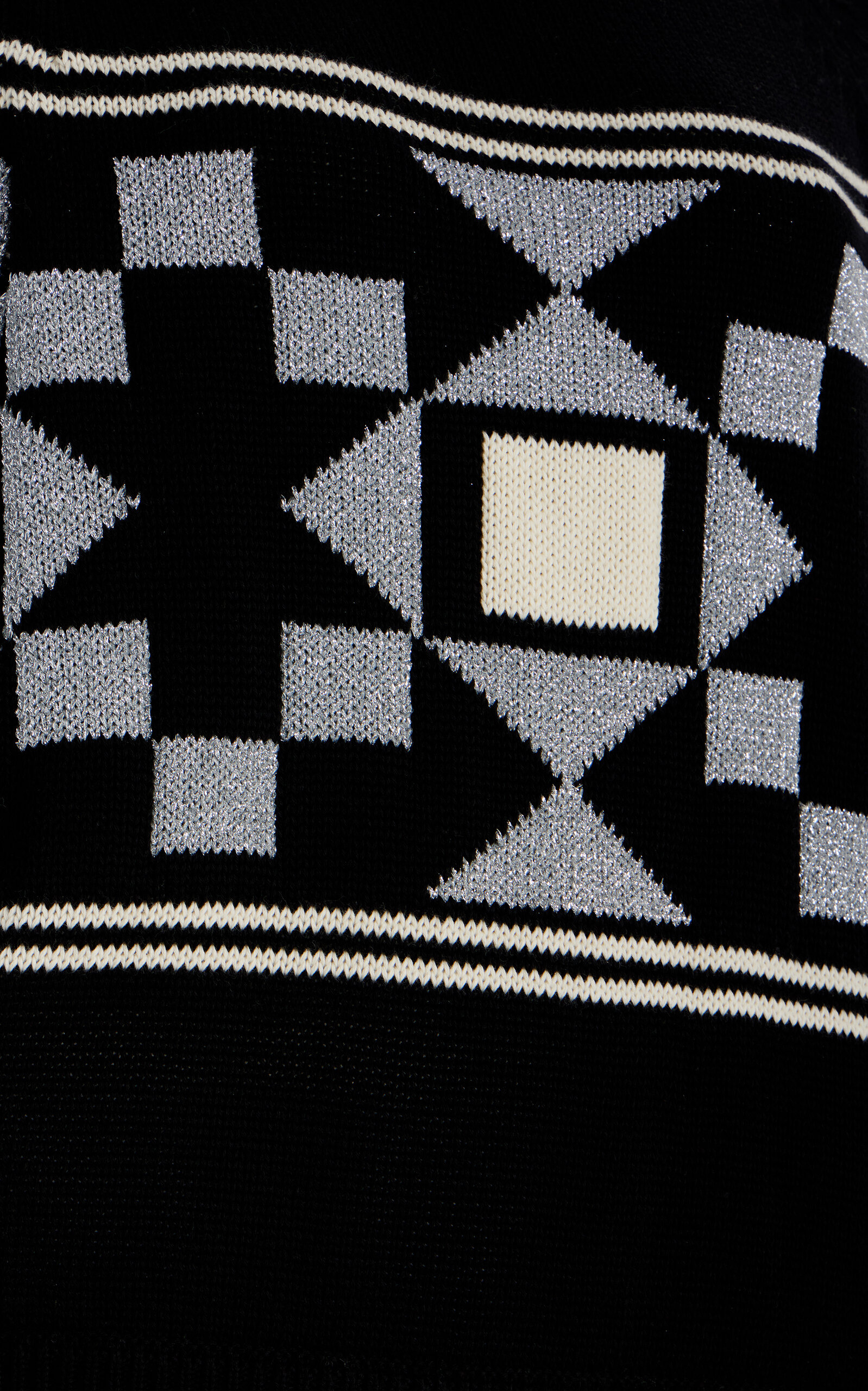 Lara Fair Isle Cotton-Blend Turtleneck Sweater black - 5