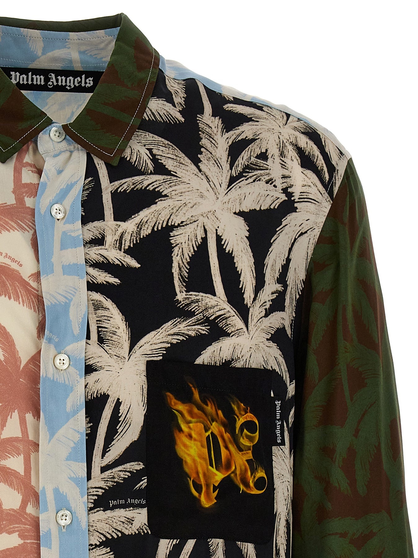 Patchwork Palms Shirt, Blouse Multicolor - 3