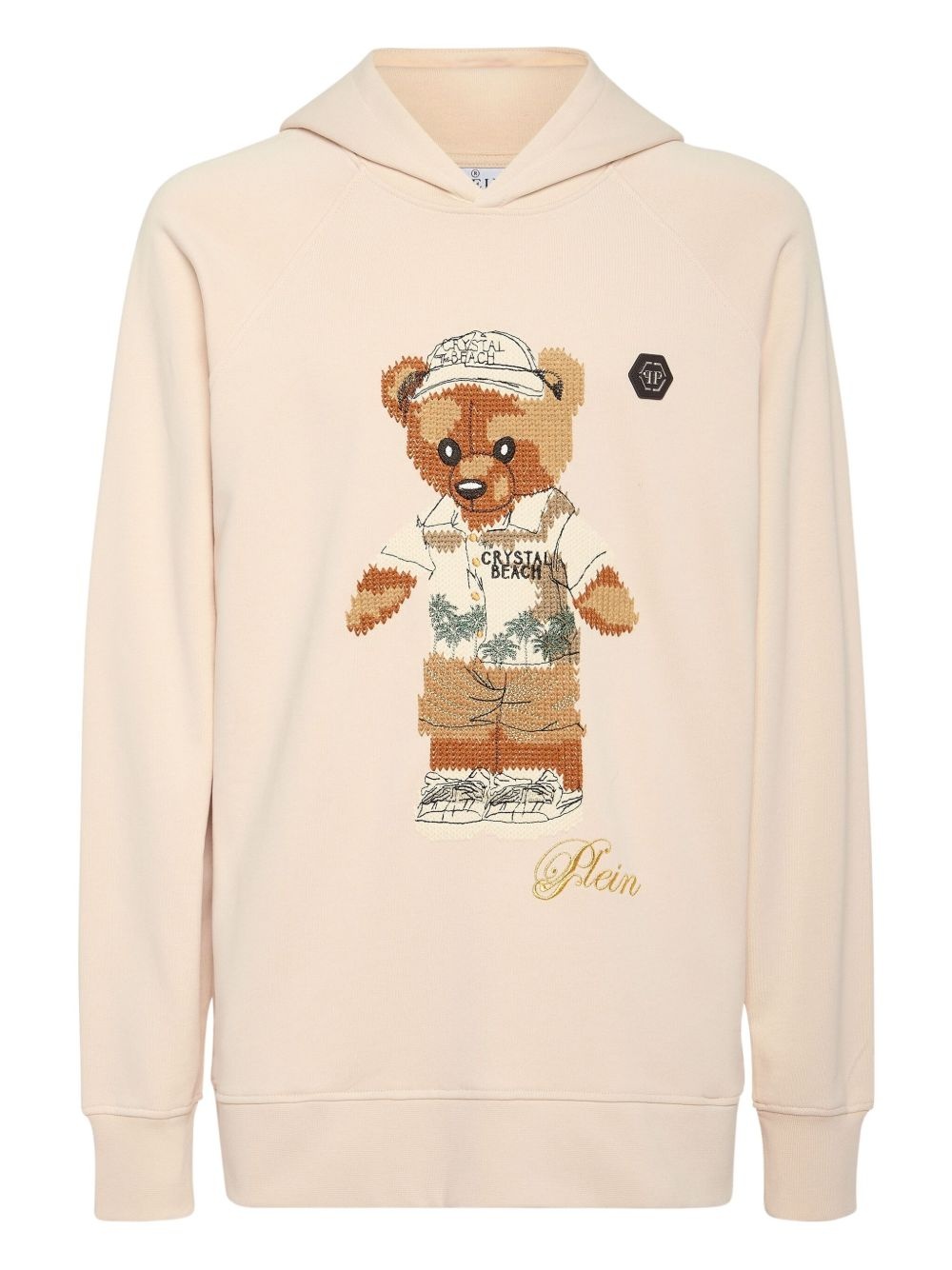 teddy bear-motif hoodie - 1