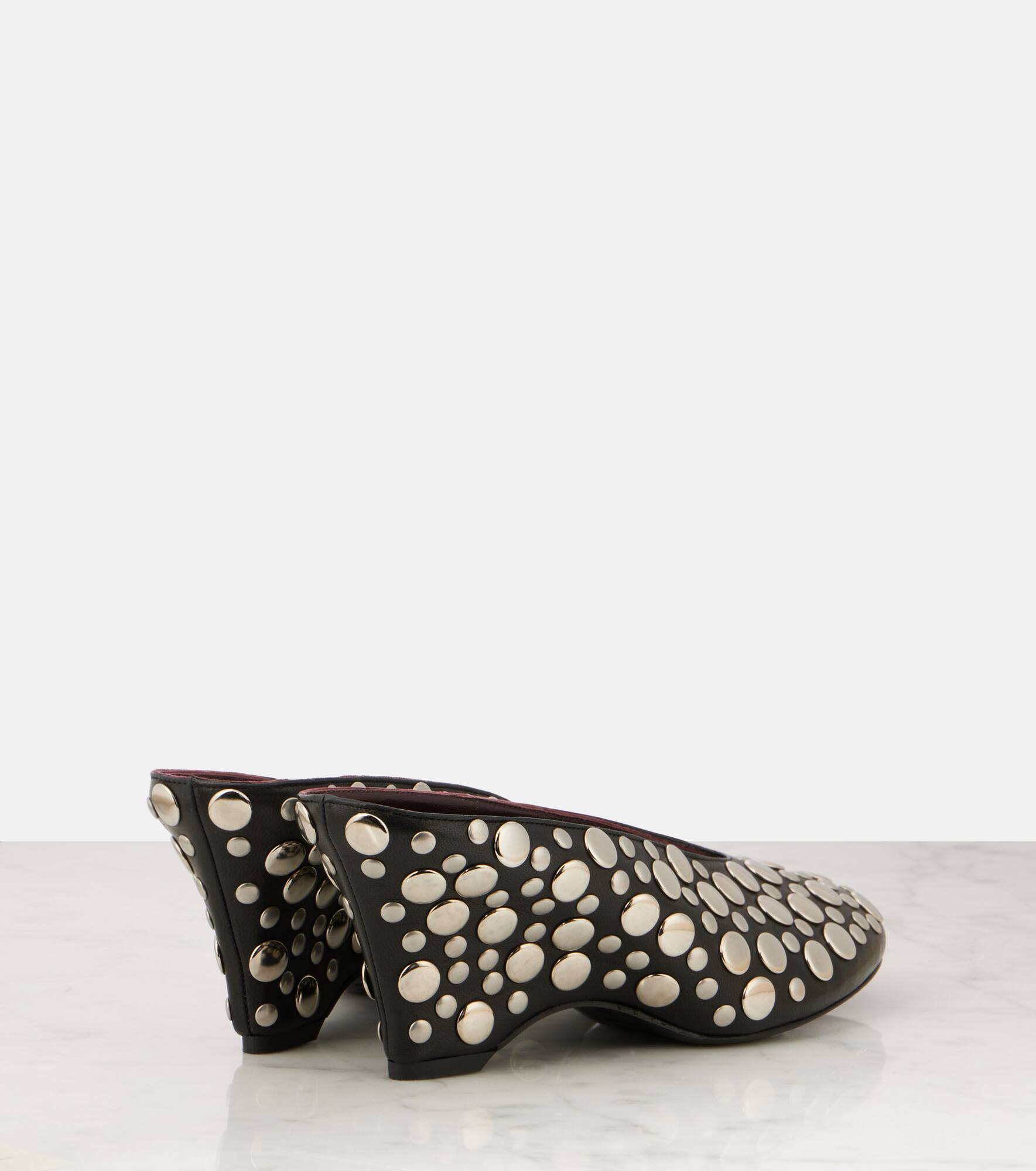 Cloak 75 studded leather wedge mules - 2