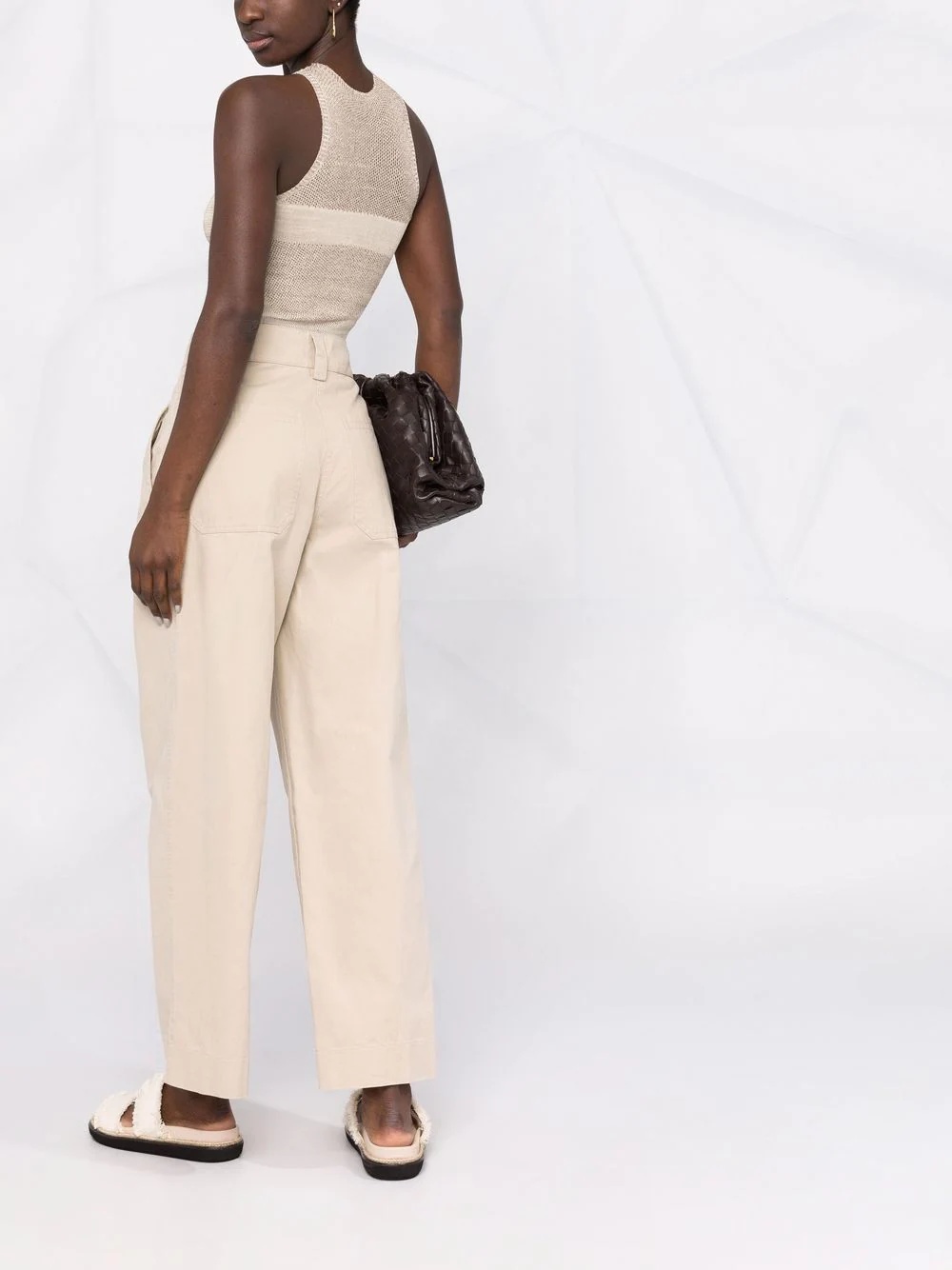 cropped regular fit trousers - 5