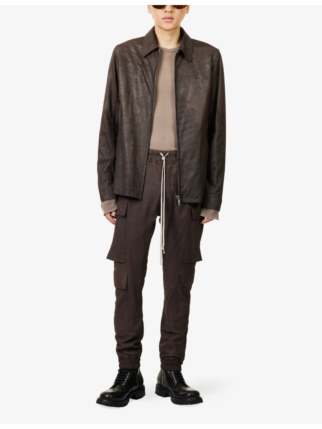 Mastodon Megacargo Tapered-Leg Leather Trousers - 2